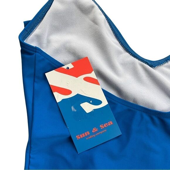 Sun and Sea | Blue Ruffle Halter One-Piece Women Small NWT - Picture 9 of 12